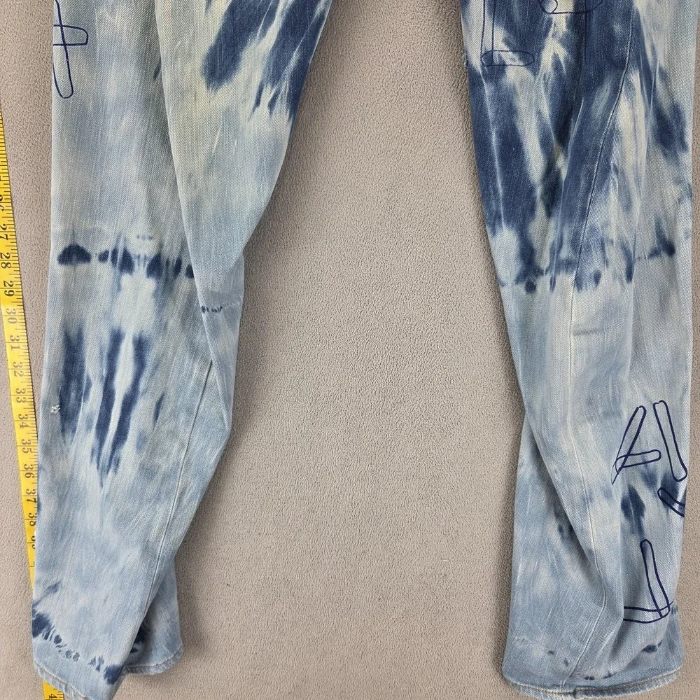 VTG Levis Engineered RED‎ Jeans Mens 30x32 Blue Tie Dye Twisted Y2K Button Fly